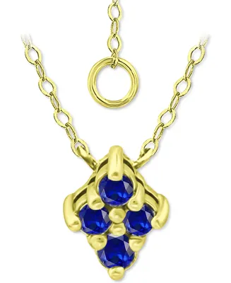 Giani Bernini Imitation Blue Sapphire Cluster Pendant Necklace, 16" + 2" extender, Created for Macy's