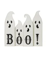 Glitzhome 12" L Halloween Wooden Ghost Table Decor