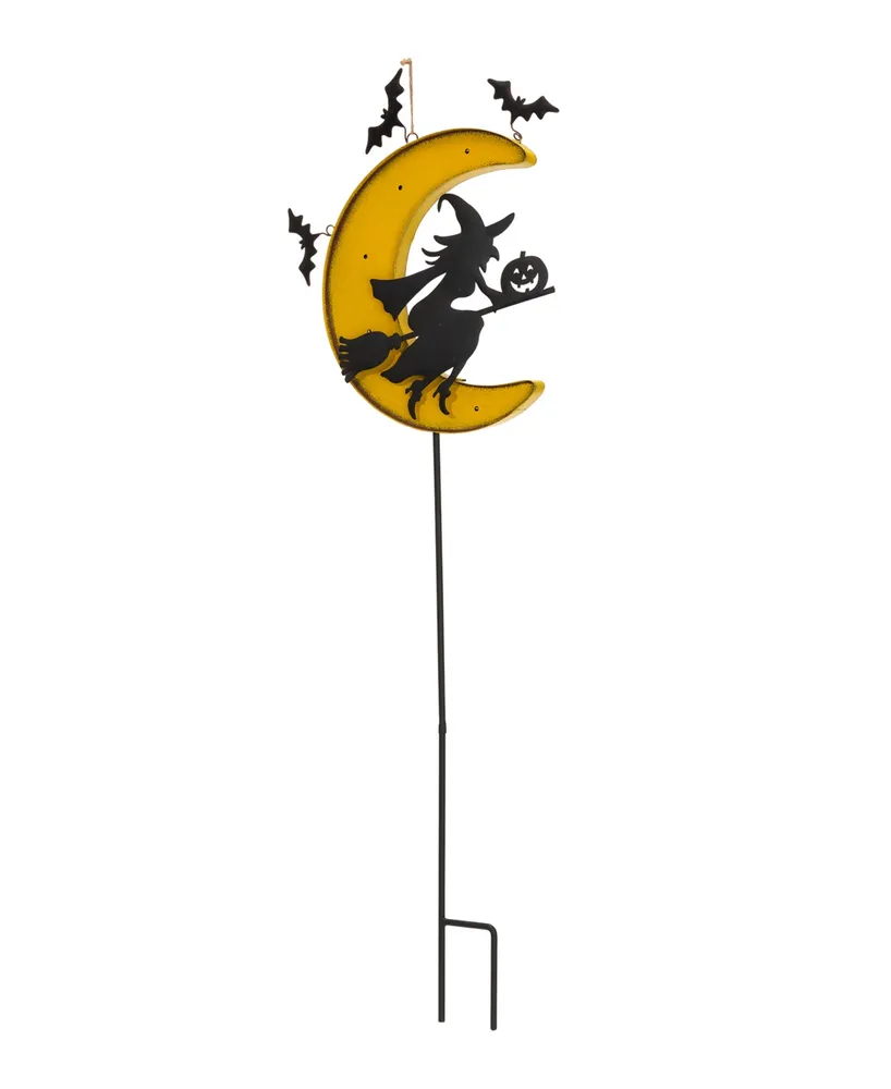 Glitzhome 45" H Lighted Halloween Metal Moon Yard Stake