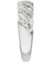 Diamond 3-Row Band Ring (1 ct. t.w.) in 14k White Gold