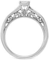 Diamond Princess Engagement Ring (1/2 ct. t.w.) in 14k White Gold
