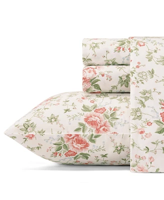Laura Ashley 300 Thread Count Cotton Sateen Pillowcase Pair, Standard