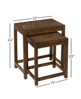 Wood Eclectic Accent Table