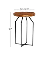 Teak Wood Contemporary Accent Table