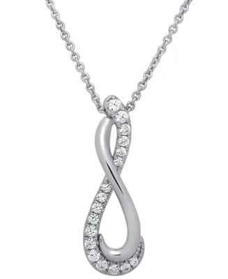 Diamond Infinity Pendant Necklace (1/5 ct. t.w.) in Sterling Silver, 16" + 2" extender