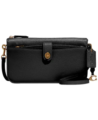 Coach Pebble Leather Noa Popup Bag with Removable Card Pouch