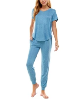 Roudelain V-Neck T-Shirt & Jogger Pants Pajama Set
