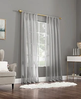 No. 918 Mallory Voile Sheer Rod Pocket Curtain Panel, 84" x 59" - Silver