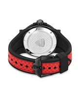 Ducati Corse Men's Partenza Black and Red Silicone Strap Watch 49mm