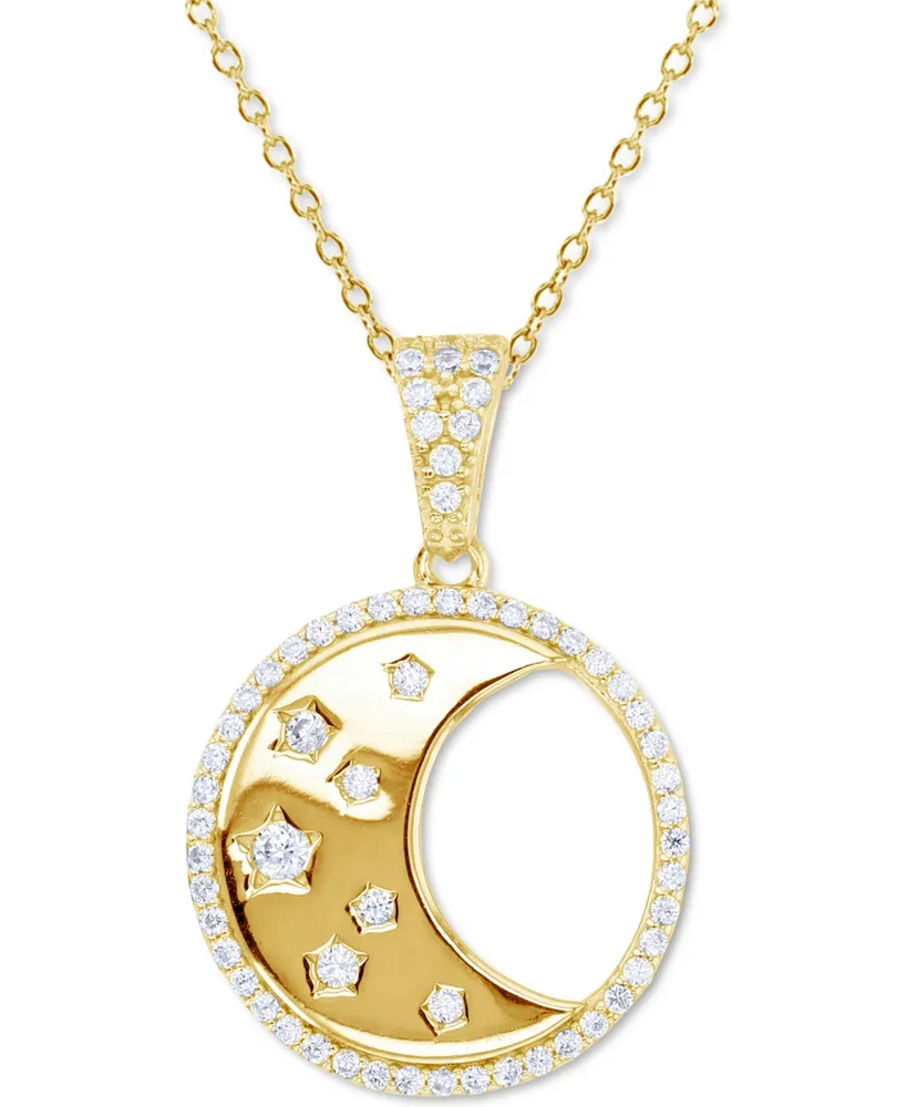 Giani Bernini Cubic Zirconia Star Disc Pendant Necklace, 16 + 2