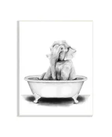 Stupell Industries Elephant in a Tub Funny Animal Bathroom Drawing Wall Plaque Art, 13" x 19" - Multi