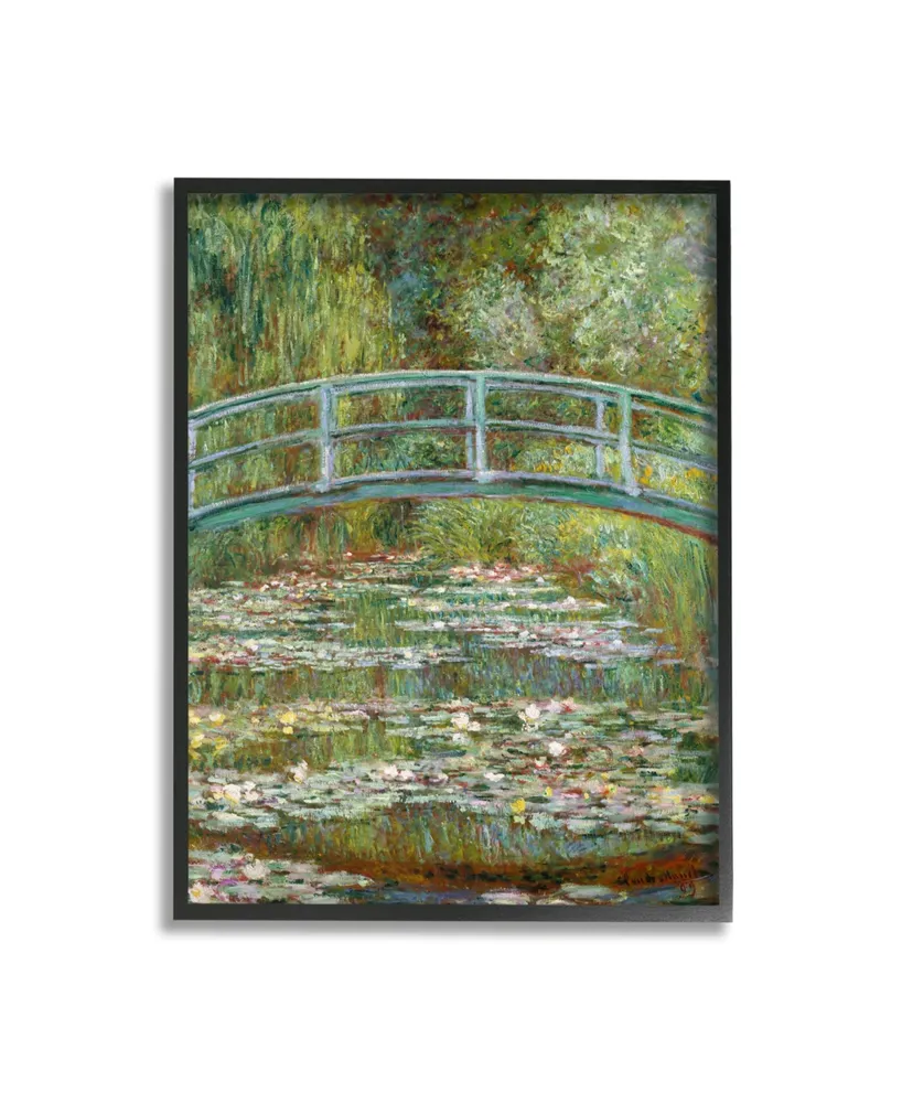 Stupell Industries Bridge Over Lilies Monet Classic Painting Framed Giclee Texturized Art, 16" x 20" - Multi