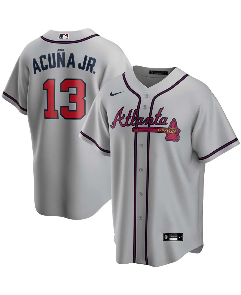 Men's Ronald Acuna Jr. Gray Atlanta Braves Road Replica Player Name Jersey