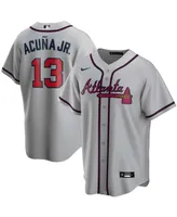 Men's Ronald Acuna Jr. Gray Atlanta Braves Road Replica Player Name Jersey