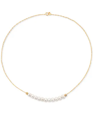 Effy Cultured Freshwater Pearl (5-1/2mm) 18" Statement Necklace in 14k Gold