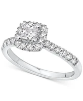 Diamond Princess Halo Bridal Set (1 ct. t.w.) 14k White or Yellow Gold