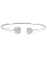 Diamond Heart Cluster Flex Bangle Bracelet (1/6 ct. t.w.) in Sterling Silver