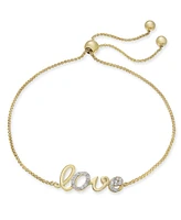 Wrapped Diamond Love Bolo Bracelet (1/10 ct. t.w.) in 14k Gold, Created for Macy's