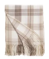 Yarn-Dyed Woven Plaid Throw with Fringe, 60" x 50"