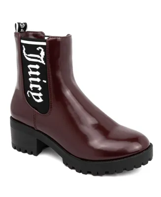 Juicy Couture Women's One-Up Ankle Boots - Burgundy, Burgundy