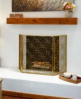 Contemporary Fireplace Screen - Gold