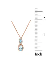 Aquamarine (1-1/3 ct. t.w) Diamond (1/3 ct. t.w) Pendant set in 14K Rose Gold