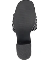 Journee Collection Women's Fylicia Woven Block Heel Slide Sandals