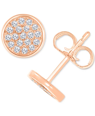 Diamond Pave Round Stud Earrings (1/10 ct. t.w.) in 10k White, Yellow or Rose Gold