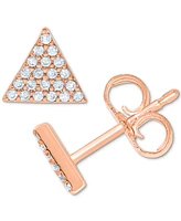 Diamond Pave Triangle Stud Earrings (1/10 ct. t.w.) in 10k White, Yellow or Rose Gold