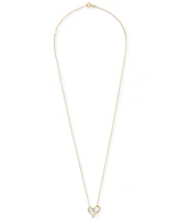 Diamond Heart Pendant Necklace (1/5 ct. t.w.) in 14k White or Yellow Gold, 16" + 4" extender