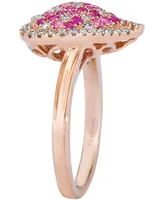 Le Vian Strawberry Ombre Pink Ombre Ruby (1/2 ct. t.w.) & Nude Diamond (3/8 ct. t.w.) Heart Ring in 14k Rose Gold