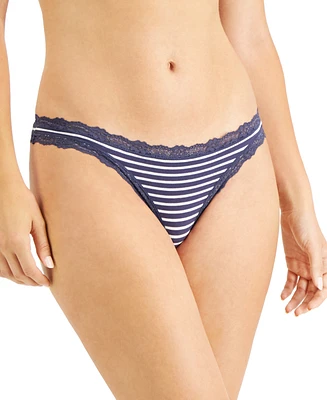 Jenni Women's Lace-Trim Thong, Created for Macy's