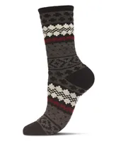 MeMoi Women's Winter Fairisle Cashmere Blend Crew Socks