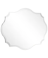 Empire Art Direct Frameless Beveled Oblong Scalloped Wall Mirror