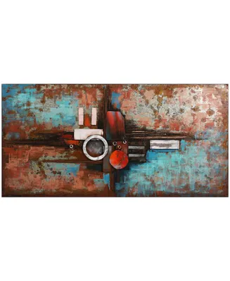 Empire Art Direct Composition 1 Mixed Media Iron Hand Painted Dimensional Wall Art, 24" x 48" x 2"