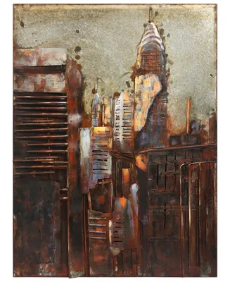 Empire Art Direct The Chrysler Building Mixed Media Iron Hand Painted Dimensional Wall Art, 40" x 30" x 3.2"