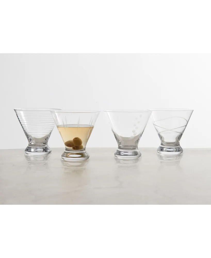 Mikasa Cheers Stemless Martini Glass Set of 4, 8 oz
