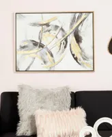 CosmoLiving by Cosmopolitan Gold Contemporary Abstract Canvas Wall Art, 30" x 40"