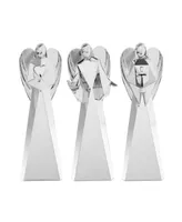 Mini Angel Figurines - Faith, Love and Peace, Set of 3 - Silver