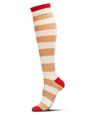 MeMoi Women's Shaded Stripes Cashmere Blend Knee High Socks
