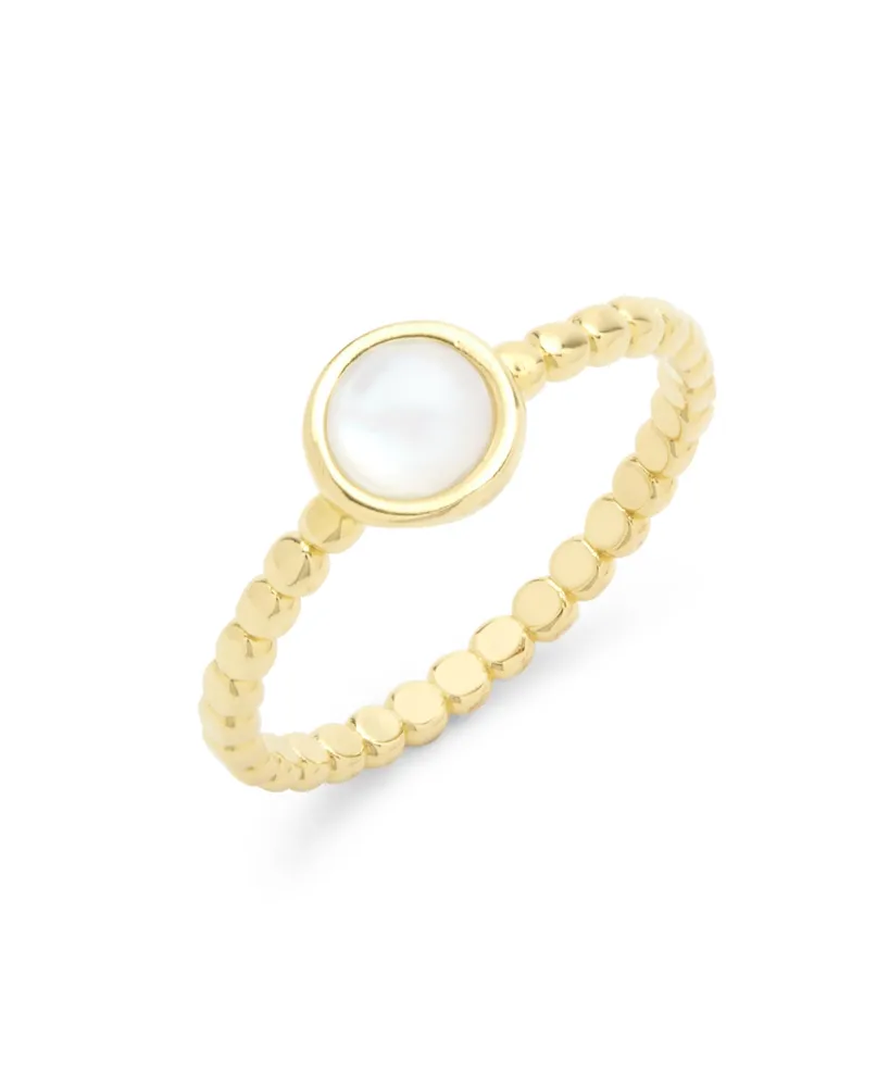 Lane 14K Gold Plated Mother of Pearl Ring 