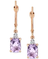 Pink Amethyst (2-1/2 ct. t.w.) & Diamond Accent Drop Earrings in 14k Rose Gold