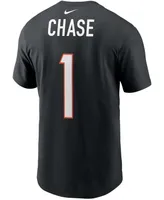 Men's Ja'Marr Chase Black Cincinnati Bengals 2021 Nfl Draft First Round Pick Player Name and Number T-shirt