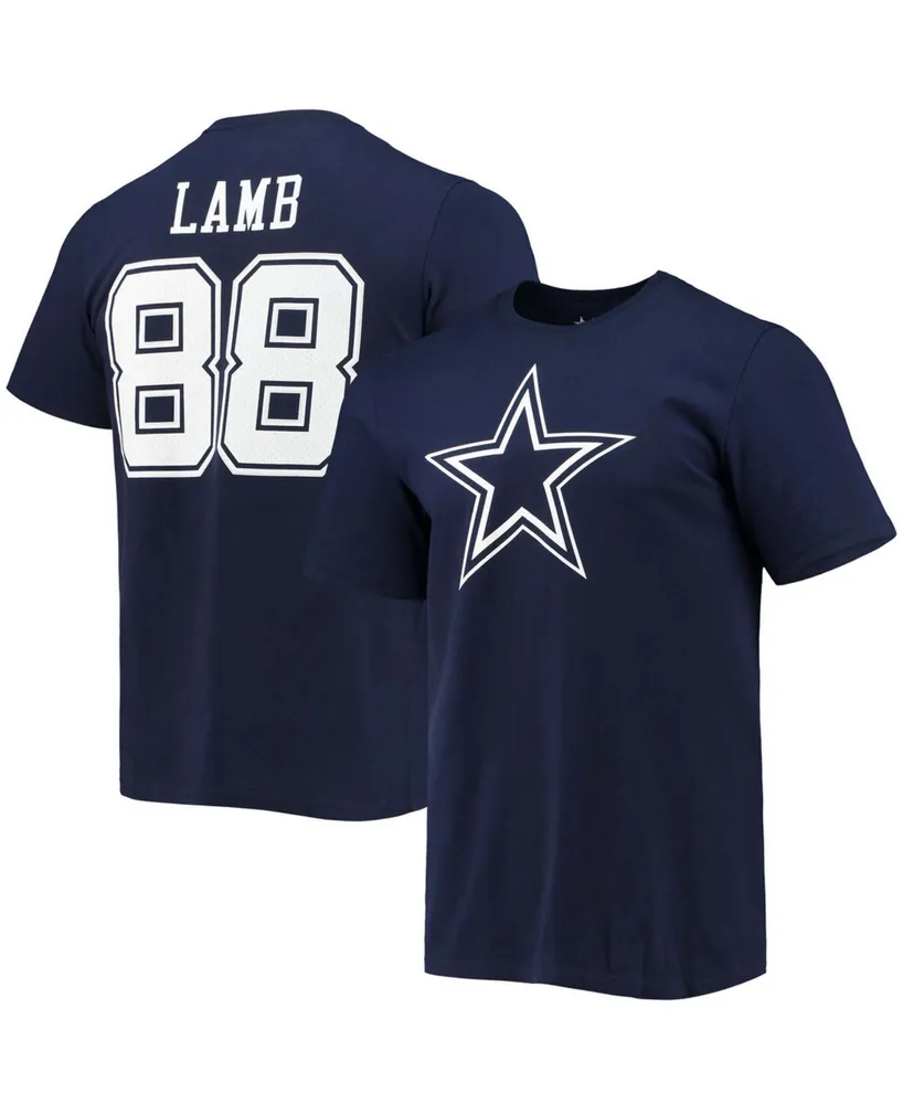 Men's CeeDee Lamb Navy Dallas Cowboys Player Icon Name and Number T-shirt