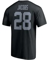 Men's Josh Jacobs Black Las Vegas Raiders Player Icon Name and Number T-shirt