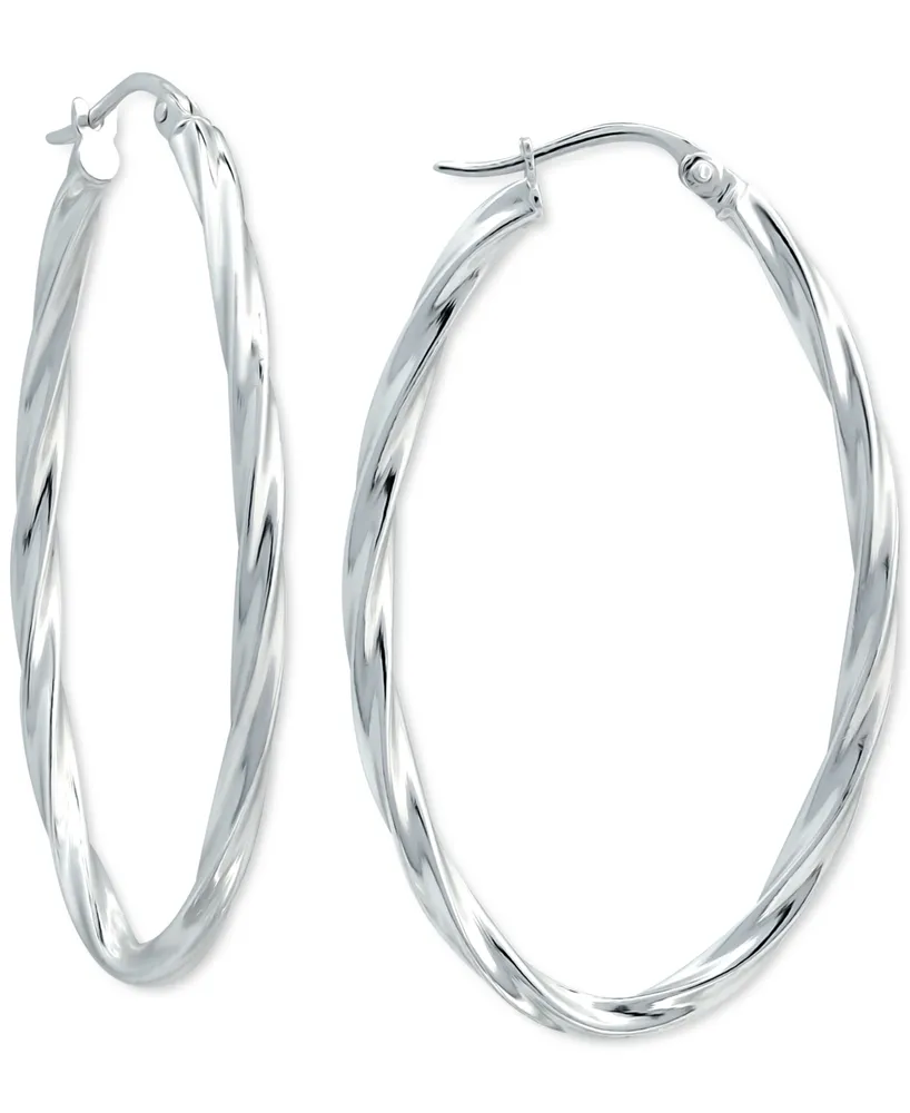 Giani Bernini Twisted Oval Medium Hoop Earrings, 40mm, Created for Macy's