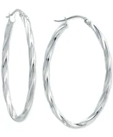 Giani Bernini Twisted Oval Medium Hoop Earrings, 40mm, Created for Macy's