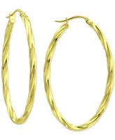 Giani Bernini Twisted Oval Medium Hoop Earrings, 40mm, Created for Macy's