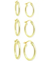 Giani Bernini 3-Pc. Set Polished Round Hoop Earrings, Created for Macy's