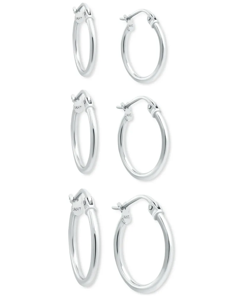 Giani Bernini 3-Pc. Set Polished Round Hoop Earrings, Created for Macy's